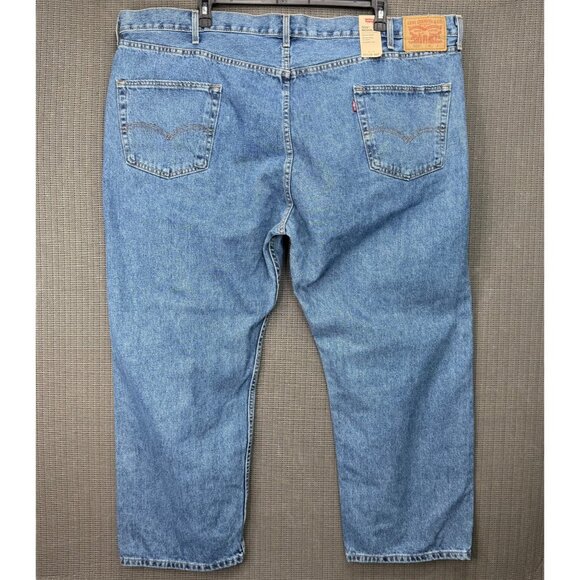Levis 505 Mens Size 52x29 Blue Regular Fit Straight Leg Denim Jeans - Picture 1 of 12